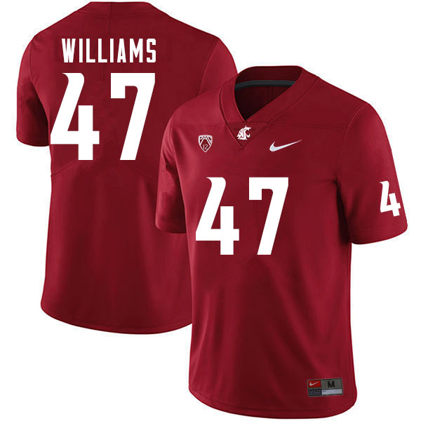 Men #47 Tyler Williams Washington Cougars College Football Jerseys Sale-Crimson - Click Image to Close